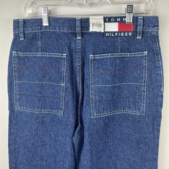 Tommy Hilfiger Vintage Cargo Jeans Size 9 Juniors Button Front Y2K - Picture 13 of 15